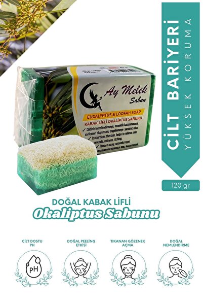 AYMELEK Okaliptüs Özlü Kabak Lifli Doğal Güzellik Sabunu Cilt Kırışıklık Önle...
