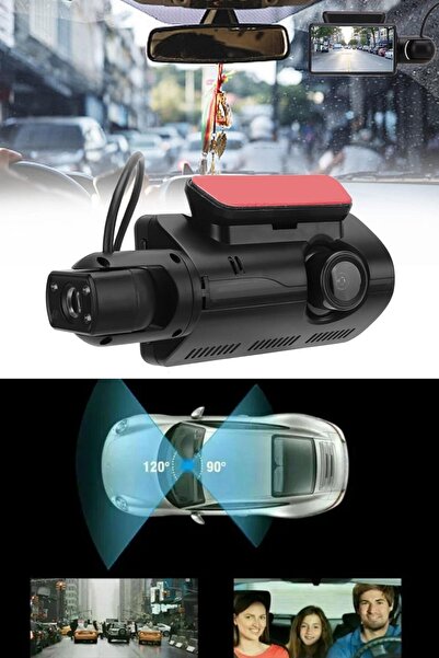 Buffer ® Araç İçi & Dışı Çift Lensli WiFi Kamera – 1080P HD,Gece Görüşlü, G-S...