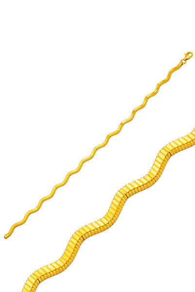 Bilezikci Zikzak Parıltılı Ajda 14 Ayar Altın Bileklik