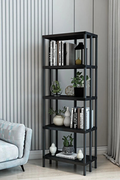 Remaks ERDEK 5 Raflı Plastik Kitaplık, 5 Raflı Dekoratif Kitaplık, 5 Katlı Plastik Kitaplık