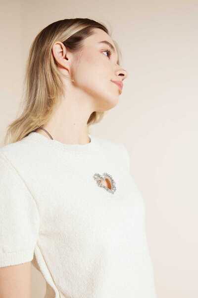 Enga Vera Knitwear Blouse with Heart Detail