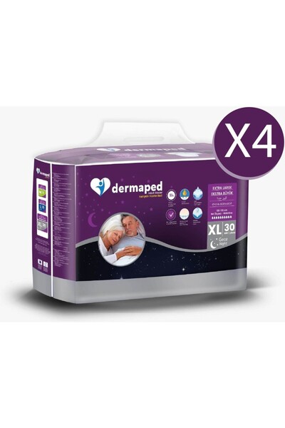 Dermaped 10 Damla Gece Hasta Bezi Xlarge 4*30 120 Adet