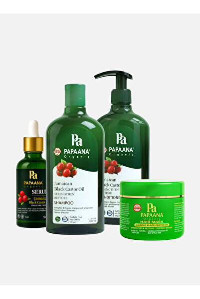 Papaana Organic مجموعة قوة الخروع الأسود الجامايكي