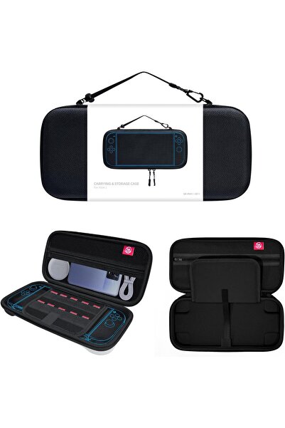 erorex Carrying Case For Switch 2 Water Resistant Hard Shell With 10 Game Card Slots (Black)