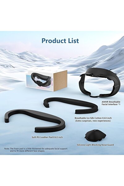 erorex Face Cover Pad Facial Interface Compatible Meta/Oculus Quest 3 Accessories Soft Pu Face Cushion Pad