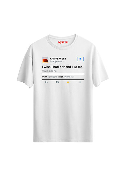 Eastek تيشيرت كاني ويست تويت للجنسين باللون الأبيض