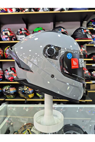 MT Helmets Braker SV Solid A12 Parlak Gri Kapalı Kask