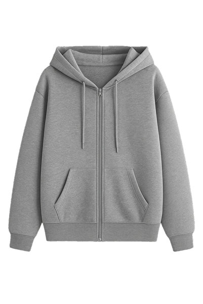 trendypassion Unisex-Sweatshirt mit Kapuze und Reißverschluss in Schwarz und Grau, 2er-Pack-Angebot