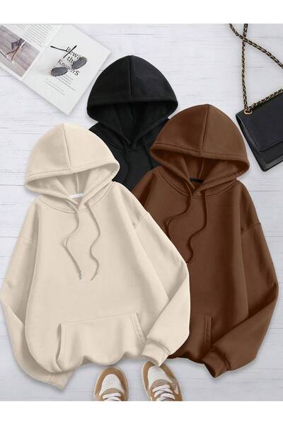 DAXİS Sportwear Company 3'lü Unisex Kapüşonlu Sweatshirt