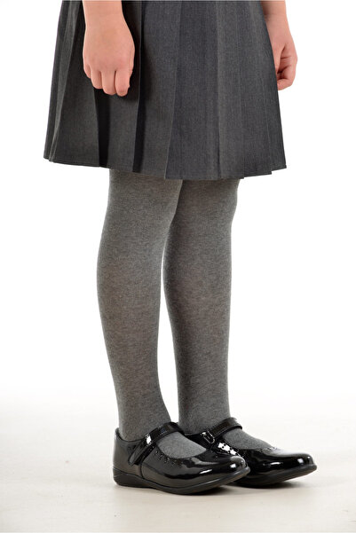 AKSU ÇORAP جوارب طويلة مسطحة للأطفال باللون الرمادي