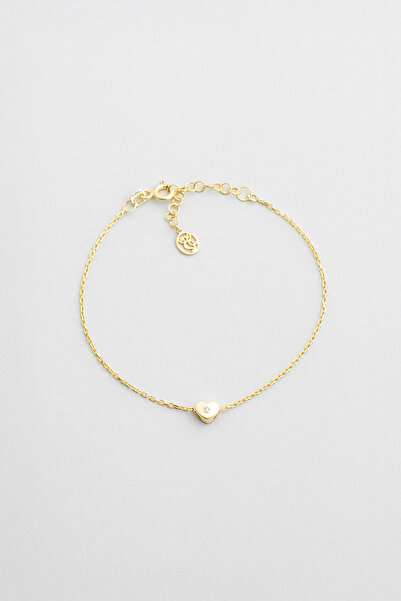 So CHIC... Little Love 18 Ayar Sarı Altın Kaplama 19 Cm Gümüş Bileklik