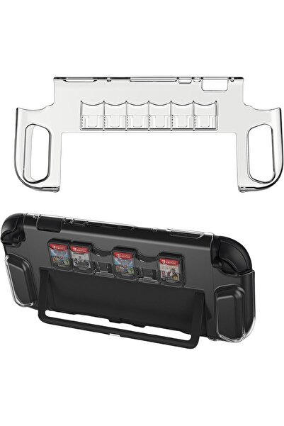 erorex حافظة حماية قابلة للتركيب لجهاز نينتندو سويتش 2 2025 مزودة بـ 6 فتحات لتخزين بطاقات الألعاب، حافظة شفافة متينة لجهاز سويتش