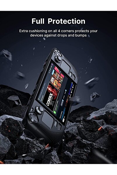 erorex جراب حماية من السيليكون وواقي شاشة من الزجاج المقوى لجهاز Steam Deck إصدار 2022 حماية كاملة