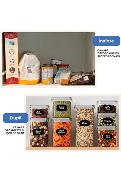 Elindor Set of 24 Food Containers, Airtight, BPA Free, Labels, Marker and Spoons