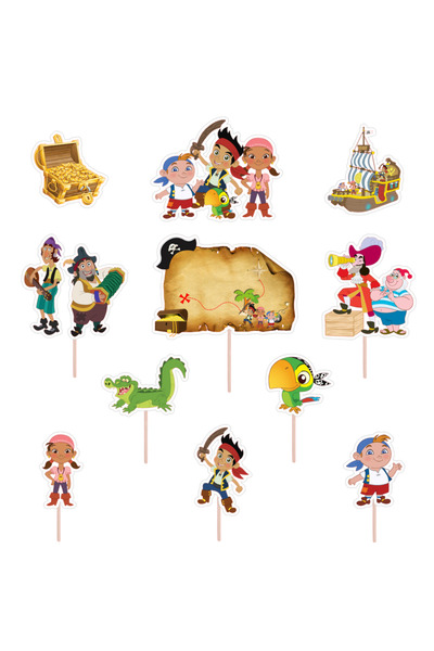 Bita Decorations Cupcake/cake accessories set, 11 pcs, Pirates theme, Photo Paper Glossy