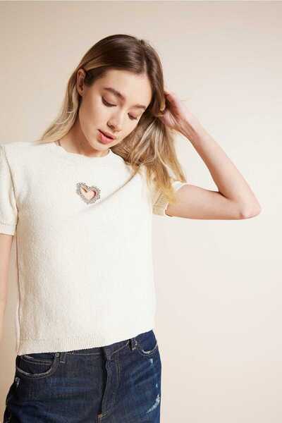 Enga Vera Knitwear Blouse with Heart Detail