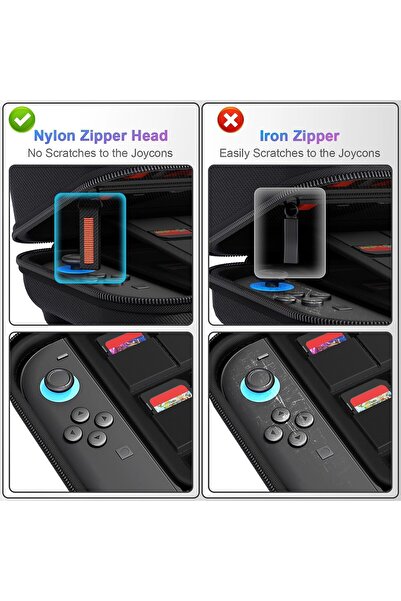 erorex حقيبة حمل سويتش متوافقة مع نينتندو سويتش 2، 24 خرطوشة ألعاب، غلاف صلب واقٍ للسفر