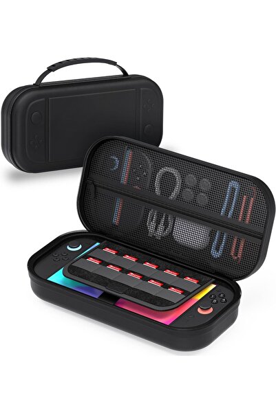 erorex حقيبة حمل لجهاز Nintendo Switch 2، حقيبة سفر محمولة صلبة، جيوب، ملحقات، ألعاب