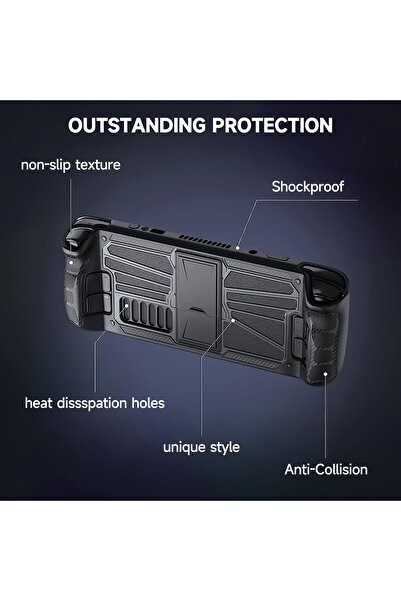 erorex حافظة Steam Deck مع حامل غير مرئي وغطاء واقٍ من مادة TPU وممتص للصدمات ومضاد للخدش