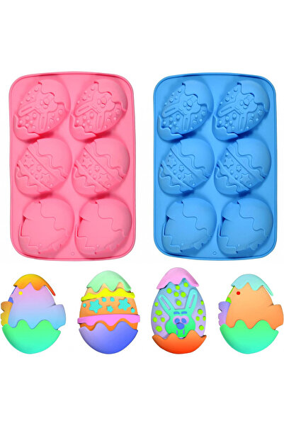 PipiHome Комплект от 2 форми за торта, силиконови, синьо/розови, 26,4 x 16,9 см