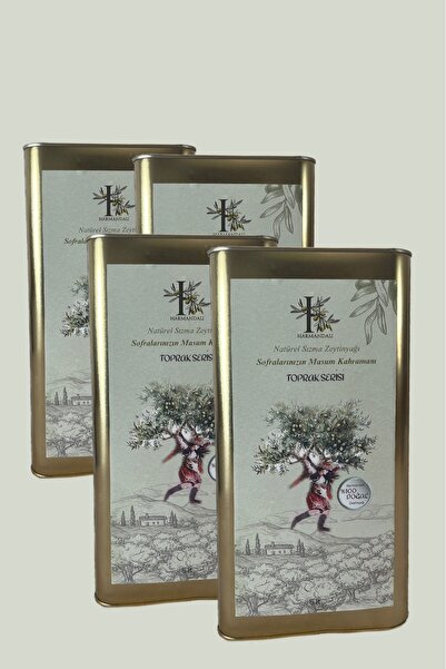 harmandalı NATÜREL SIZMA ZEYTİNYAĞI AYDIN MEMECİK TÜRÜ 5 LT 4 ADET TOPRAK SER...