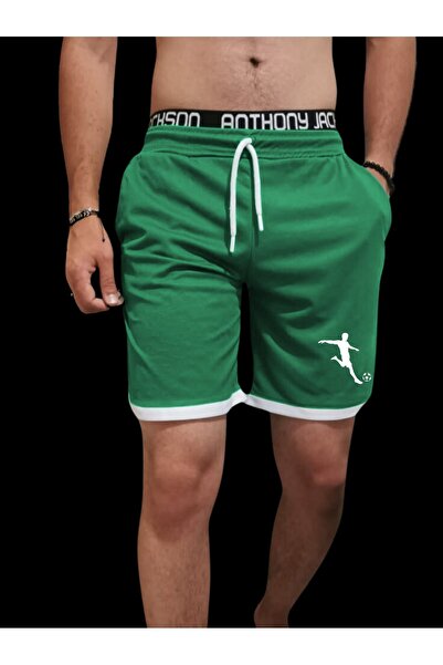 Deep sense Ανδρικά πράσινα με ρέλι αθλητικά σορτς βερμούδας Μπάσκετ Ποδόσφαιρο Γυμναστήριο Αντραμάν Τρέξιμο