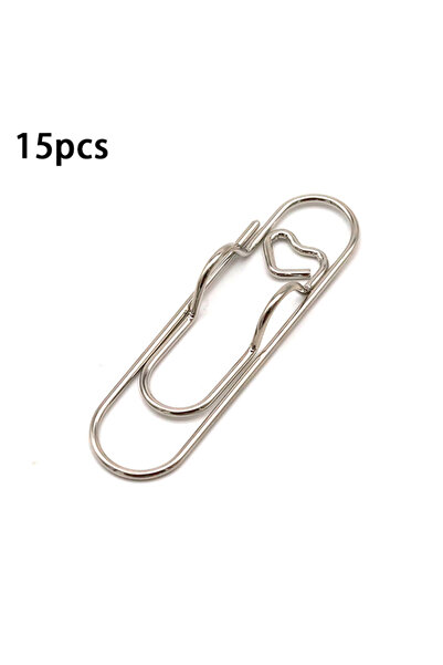 choice2 Silver Colour 15pcs/set Love Model Paper Clip Metal Bookmark Photo Fl...