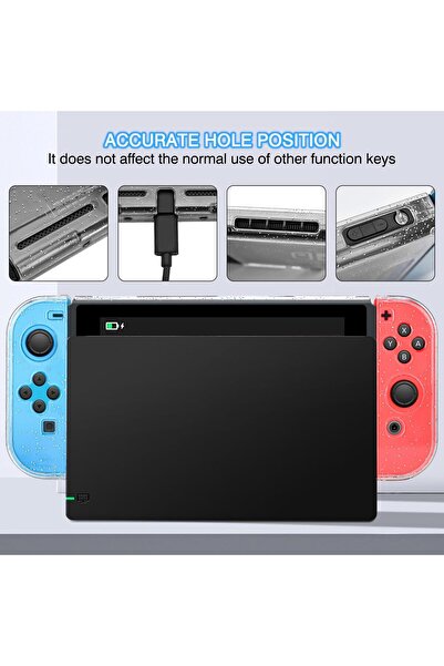 erorex حافظة كريستالية قابلة للتركيب متوافقة مع نينتندو سويتش، غطاء لامع لامع، ممتص للصدمات ومضاد للخدش