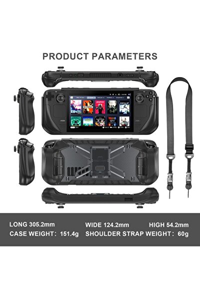 erorex غطاء حماية كامل مضاد للصدمات وغطاء خلفي متوافق مع حامل Steam Deck +