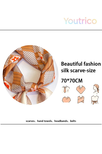 Youtrico Early autumn, pattern printed silk scarf, square scarf&neckerchief& bag scarf,70*70cm