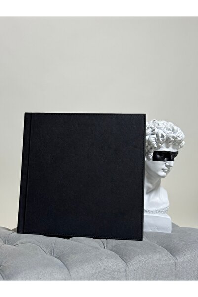 Mineola ألبوم صور من الجلد الصناعي باللون الأسود (تفاصيل رخامية) (ألبوم زفاف)