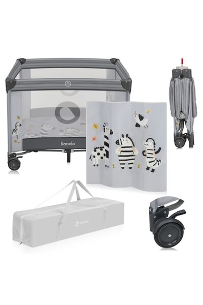 Lİonelo Tarc de joaca copii, Lionelo, Bonnie, Pana la 15 kg, 100 x 100 cm, Gri deschis