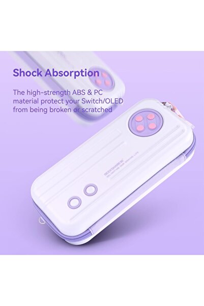 erorex حقيبة حمل Vintage Time Machine متوافقة مع Nintendo Switch/Switch OLED المحمولة ذات الغلاف الصلب الكبير