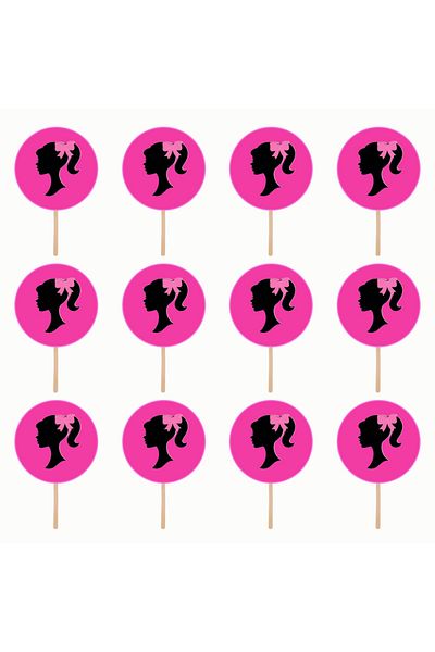 Bita Decorations Cupcake/cake accessory set, 30 pcs, Barbie theme Type 1, Photo Paper Glossy