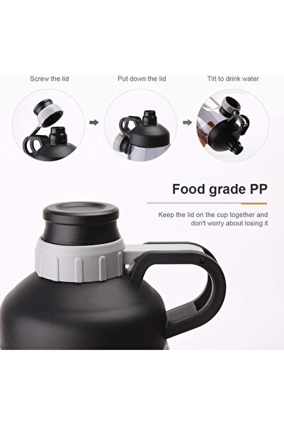 Primo Plus Large Capacity Water Bottle for Outdoor Use - Black 10x10x5 cm