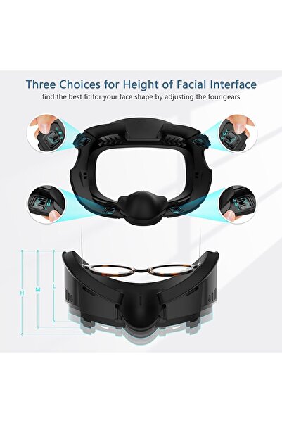 erorex Face Cover Pad Facial Interface Compatible Meta/Oculus Quest 3 Accessories Soft Pu Face Cushion Pad