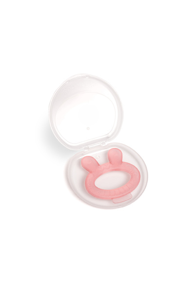 Suavinex Rabbit Teether for Baby +0 Months Made of One-piece silicone, Helps Soothe Inflamed Gums &