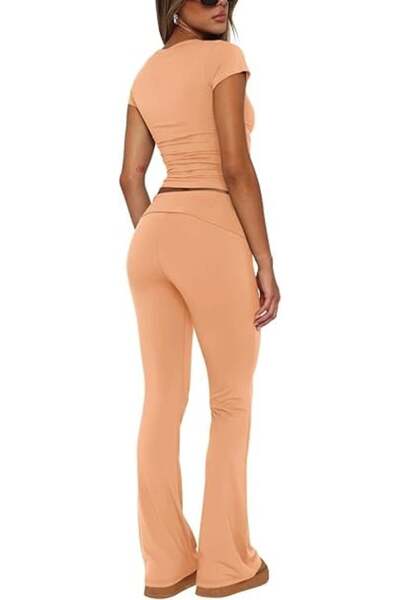 OEM Casual suit for women, ideal for going out or training, 2 pieces cream XL