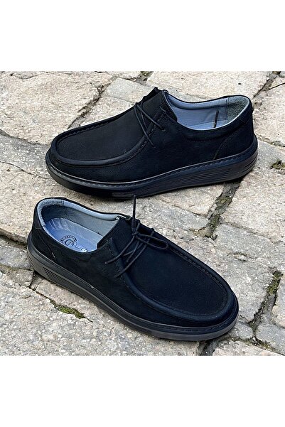KAFKASLAR AYAKKABI PANTOFI TRENDING BĂRBAȚI ORTOPEDICI COMPLET, Piele uleioasă, neagră, cu talpă groasă