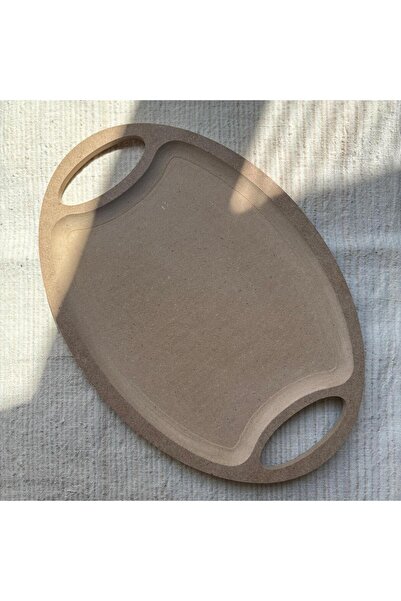 zeygift Oval Sunumluk, Boyanabilir Ham Mdf Sunumluklar