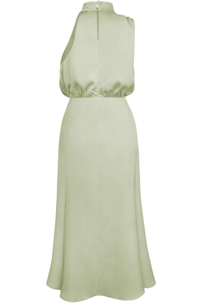 OEM Long elegant satin dress, sleeveless, light green, size S