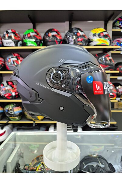 MT Cosmo SV Solid A1 Mat Siyah Açık Kask