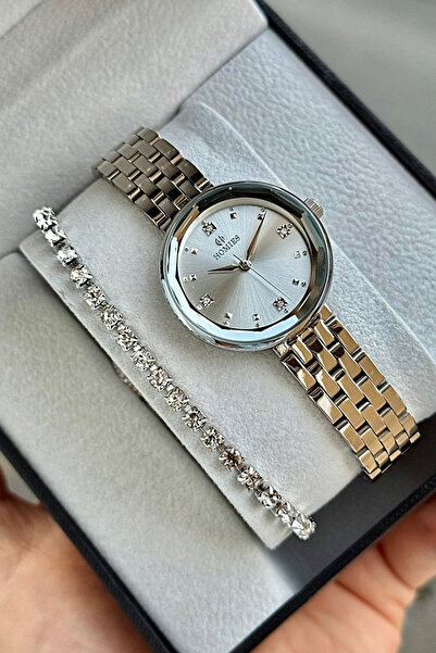 Homies Women's Wristwatch Small Case Steel Cord 3Atm Waterproof Gift Box and Bracelet Gift.