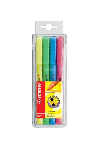 Stabilo 4-Piece Flash Highlighter Set