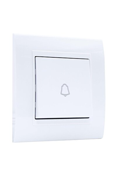 Duravel Doorbell Push Button Switch Wall Mounted Resettable Square White AC 250V 16A