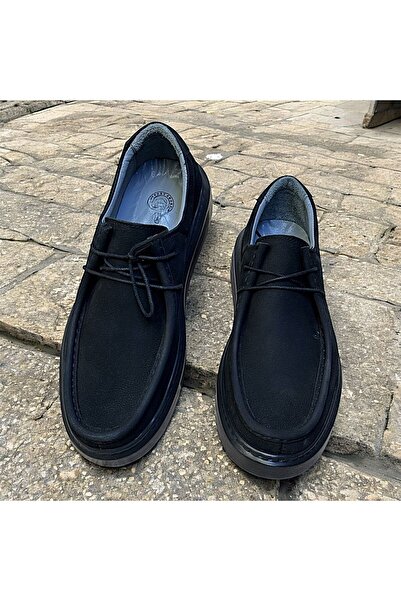 KAFKASLAR AYAKKABI PANTOFI TRENDING BĂRBAȚI ORTOPEDICI COMPLET, Piele uleioasă, neagră, cu talpă groasă