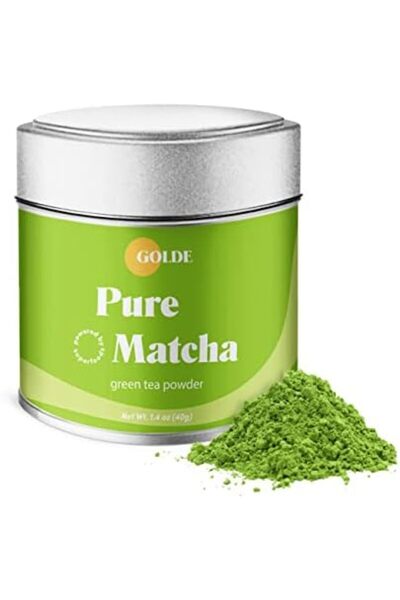Matcha GOLDE - Pure - Ceremonial Grade Powder - Green Tea Superfood w/L-Theanine & Antioxidan
