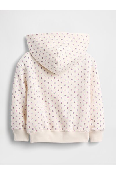 GAP Kız Bebek Kırık Beyaz VintageSoft Logo Fermuarlı Sweatshirt
