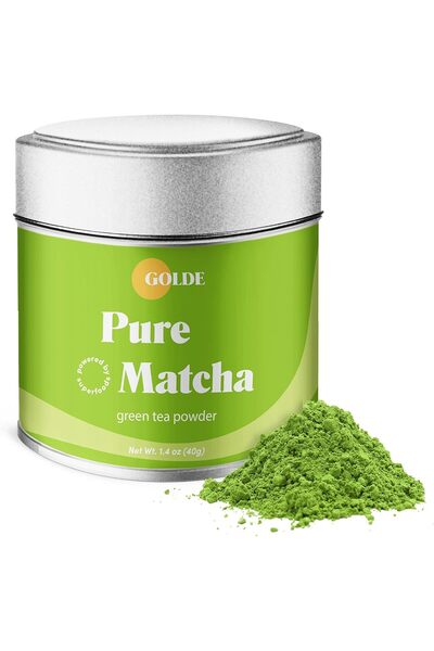 Matcha GOLDE - Pure - Ceremonial Grade Powder - Green Tea Superfood w/L-Theanine & Antioxidan
