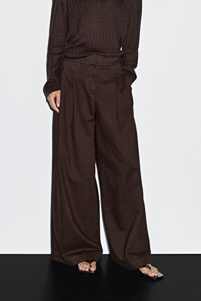 Massimo Dutti Yüksek bel geniş paça pantolon